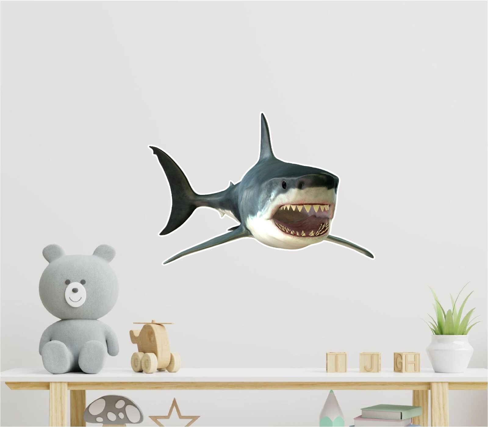 Shark Wall Sticker Kids Room Decoration or Office Smooth Surface Amazing Design