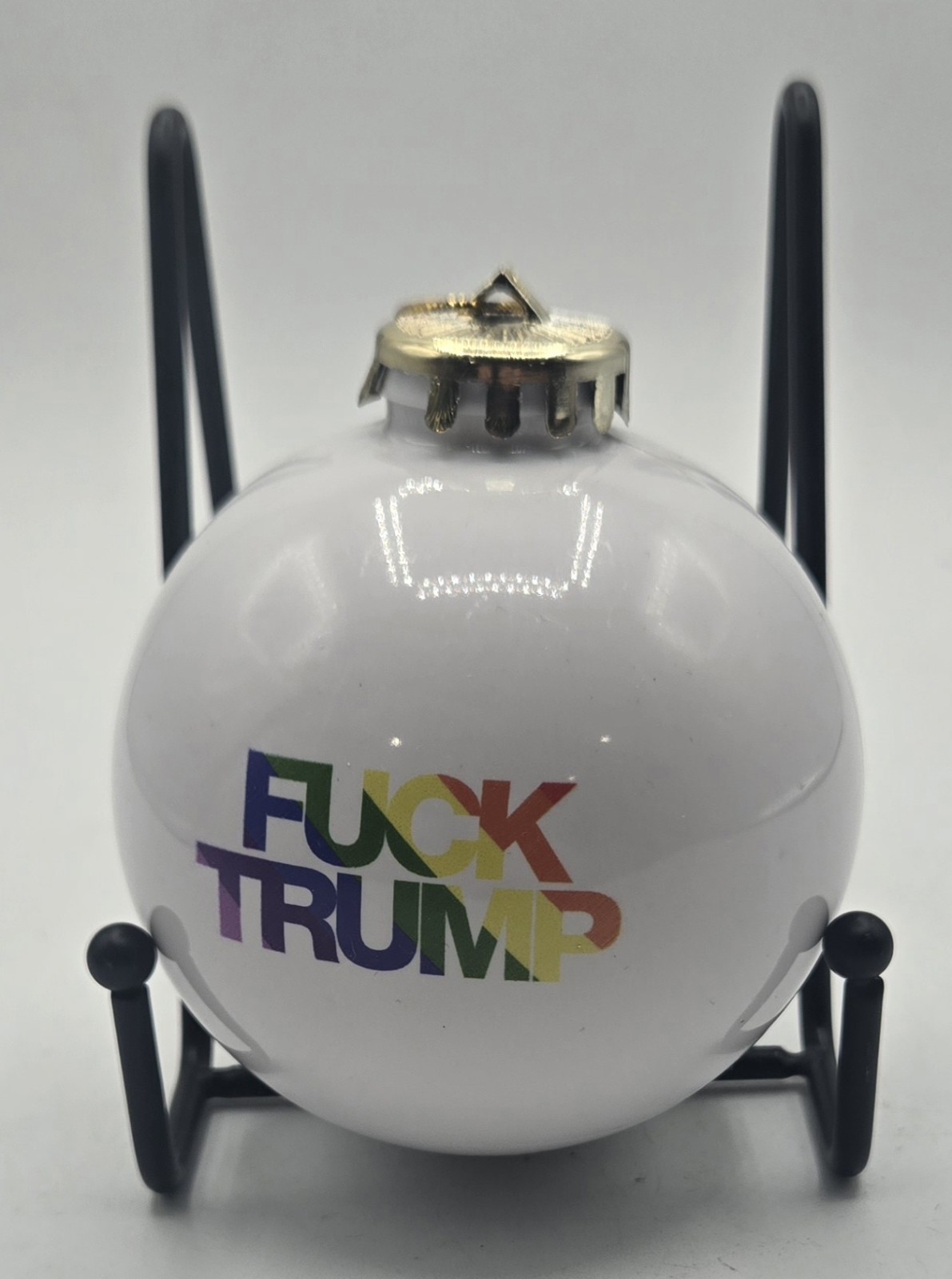 F Trump Christmas Bulb Anti Not My President Donald