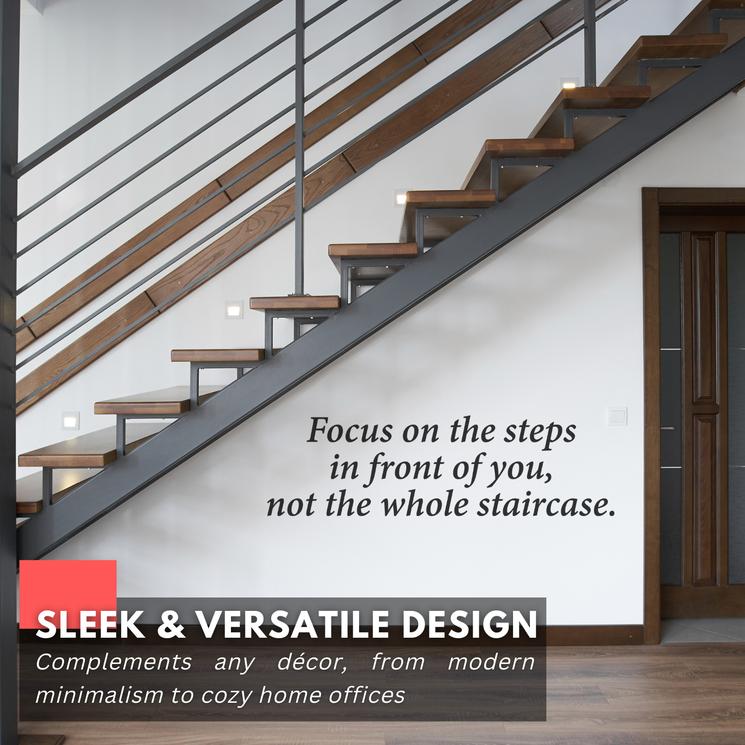 Focus On The Steps Inspirational Motivational Wall Decal Sticker Vinyl Quote