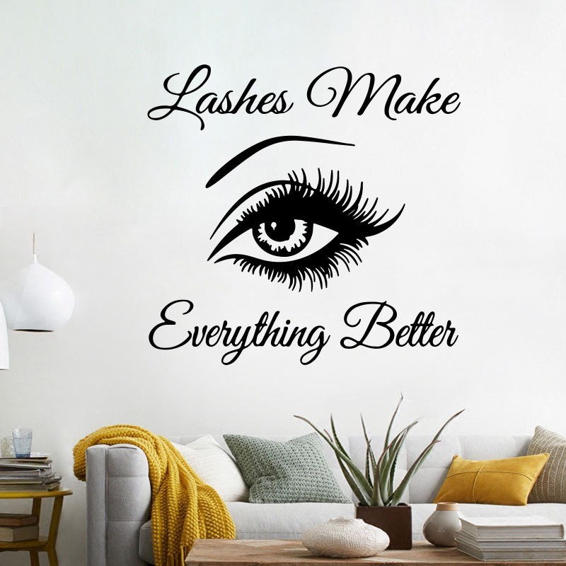 Removable Lashes Eye Quote DIY PVC Wall Sticker Home Decal Mural Room Decor AU