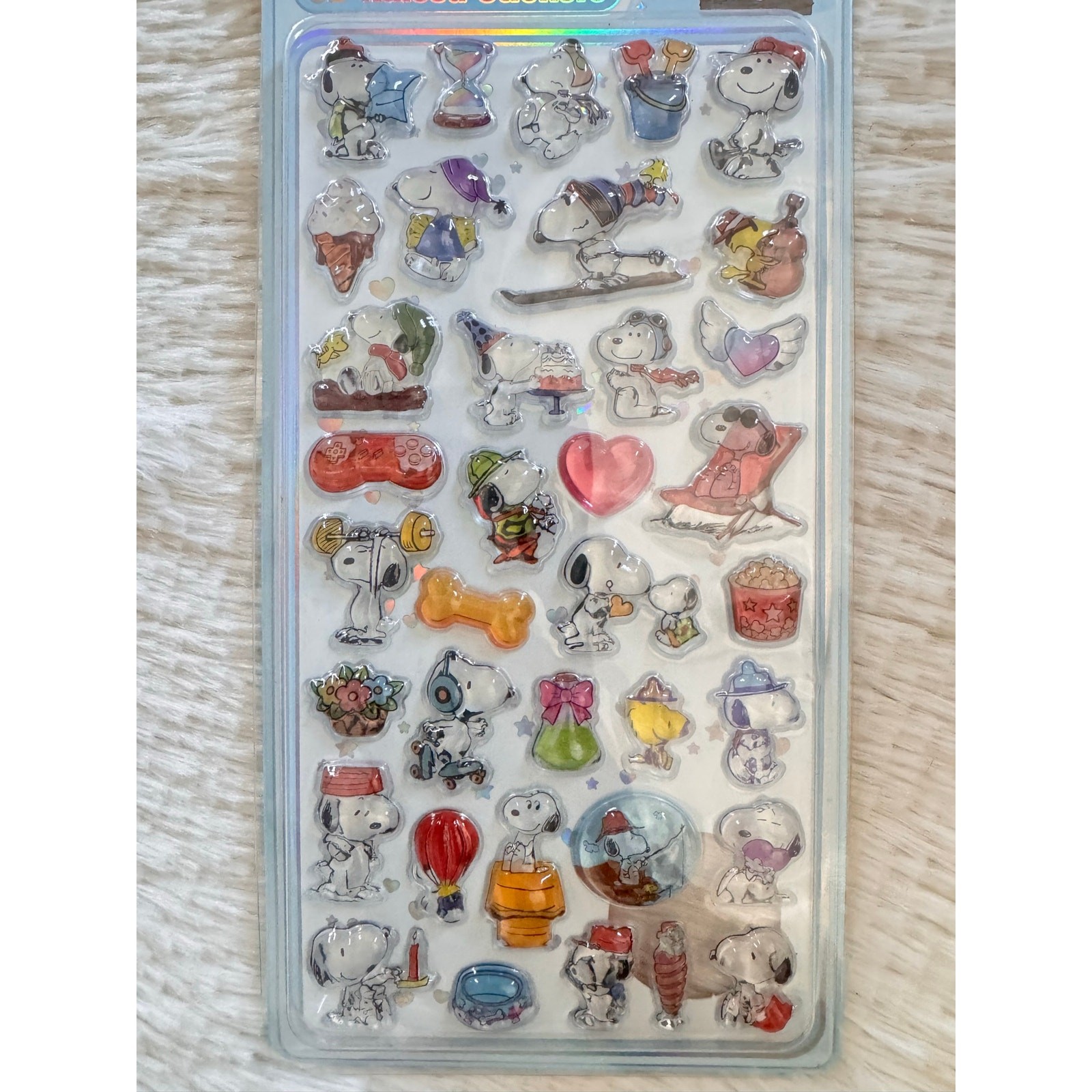 Snoopy 3D stickers Snoopy and friends in various poses and outfits
