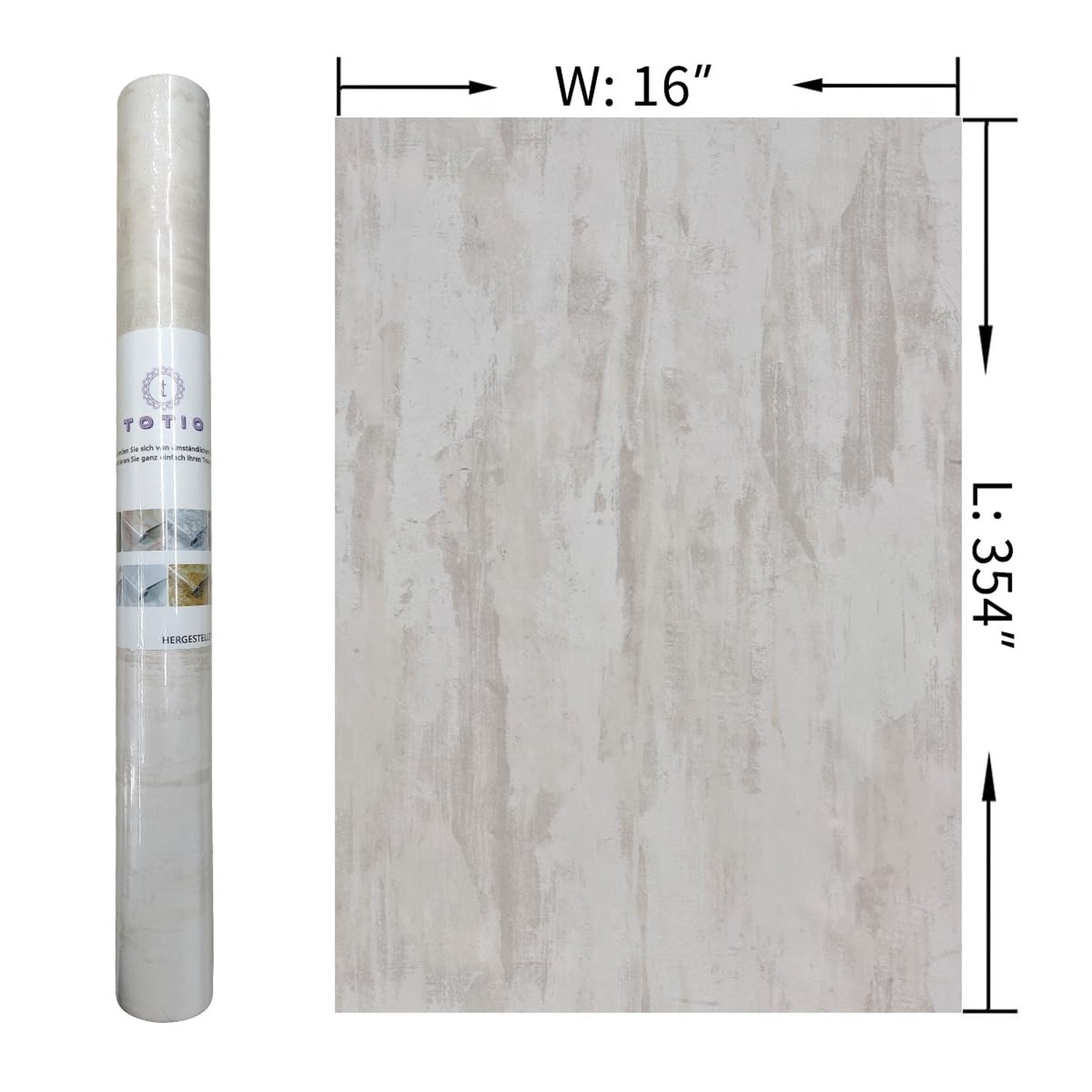 TOTIO Cream Concrete Wallpaper Peel Stick Milky White Plaster effect Contact …