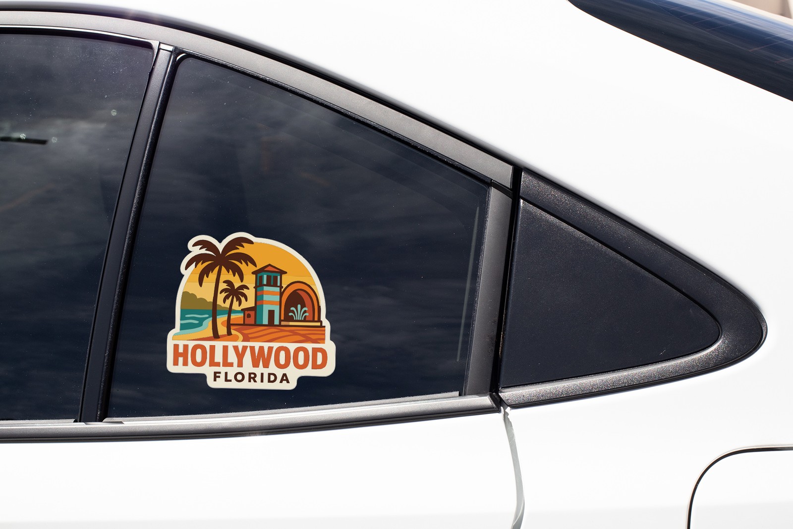 Hollywood Florida Sticker Decal Vinyl Die-Cut City Skyline Landmark Design