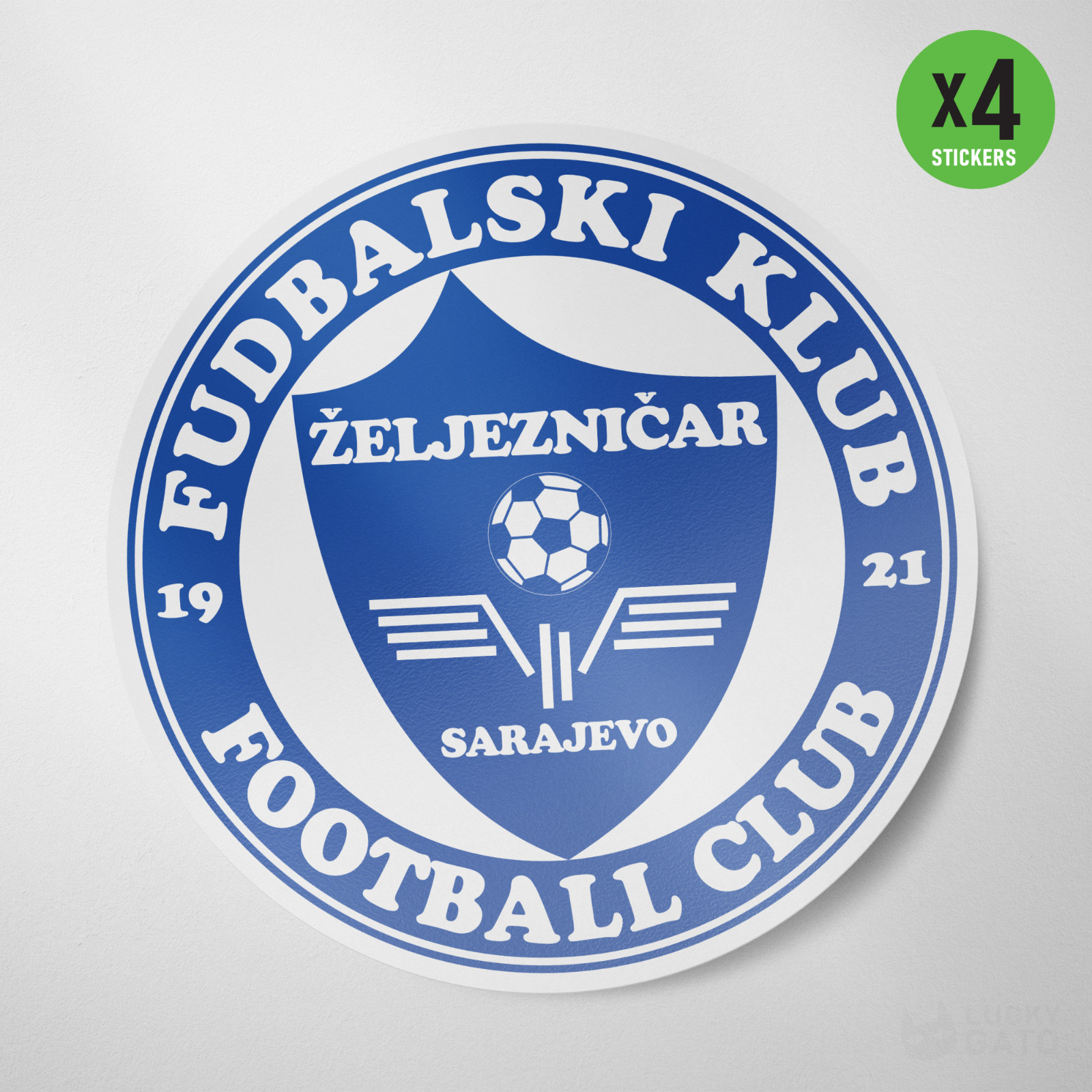 (4 Pack) Zeljeznicar Sarajevo Bosnia Vinyl Sticker Decal Die Cut Football Soccer