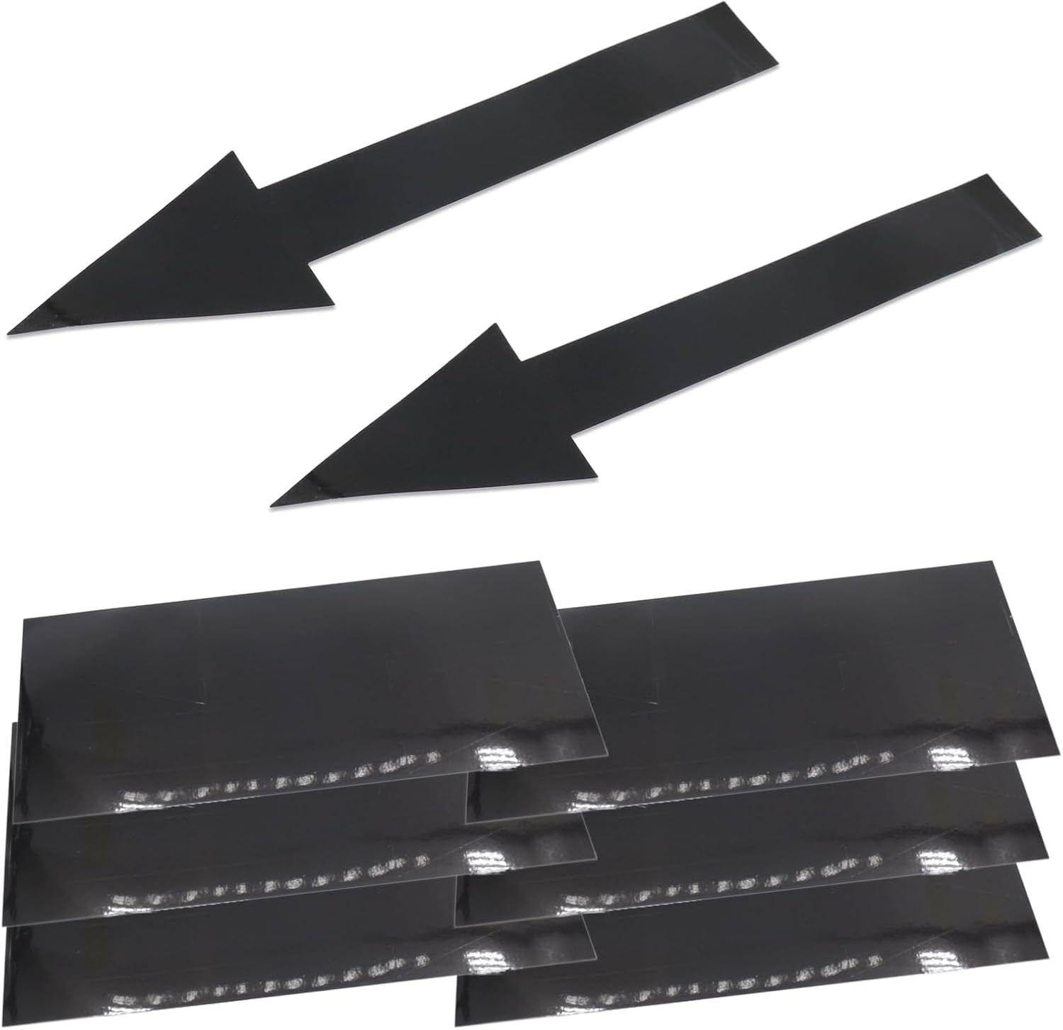 8 x 2 inch Black Arrow Sign Stickers, 12 Pack Waterproof PVC Removable Self Adhe