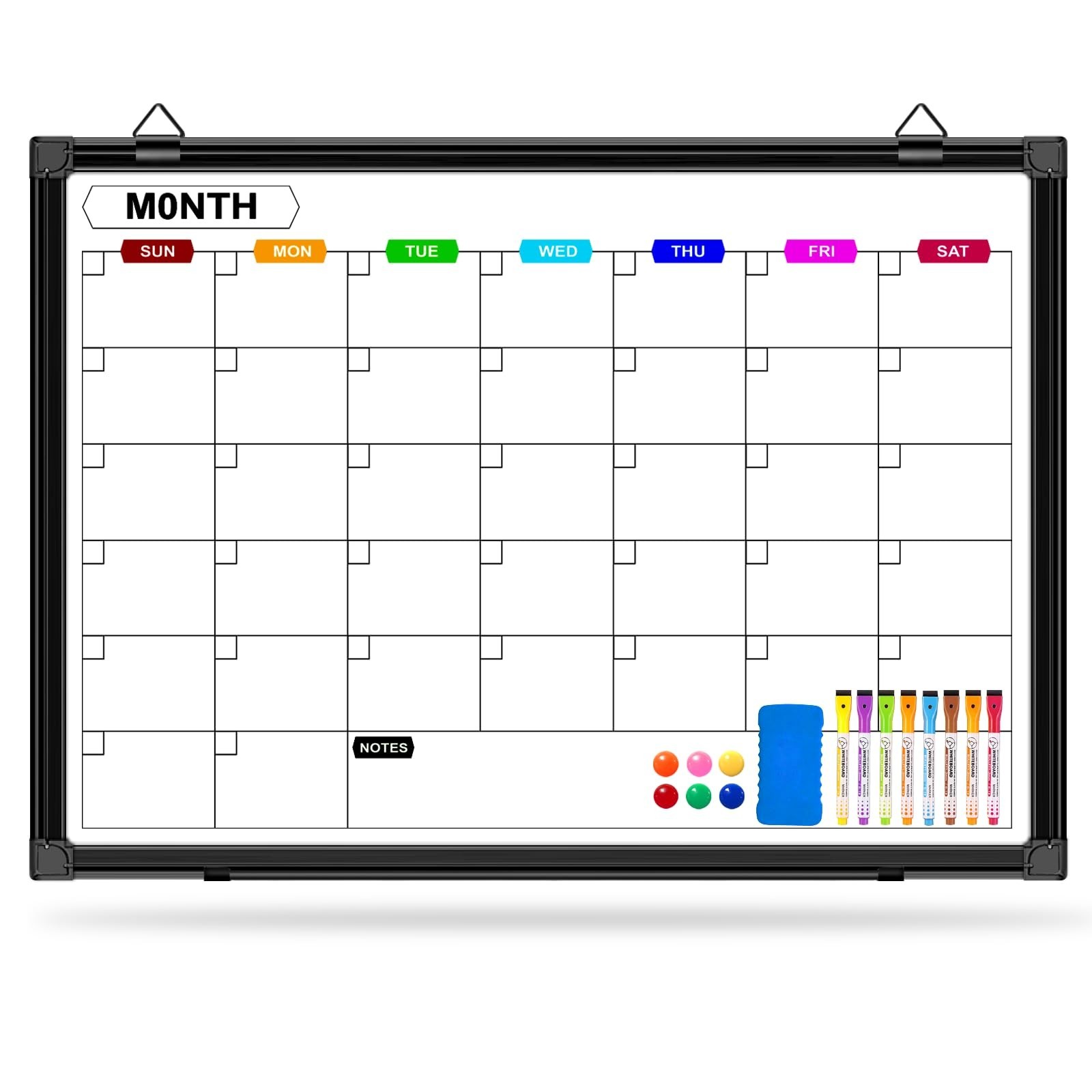 Calendar Whiteboard for Wall 24" x 18", Monthly White Board Calendar Dry Eras…
