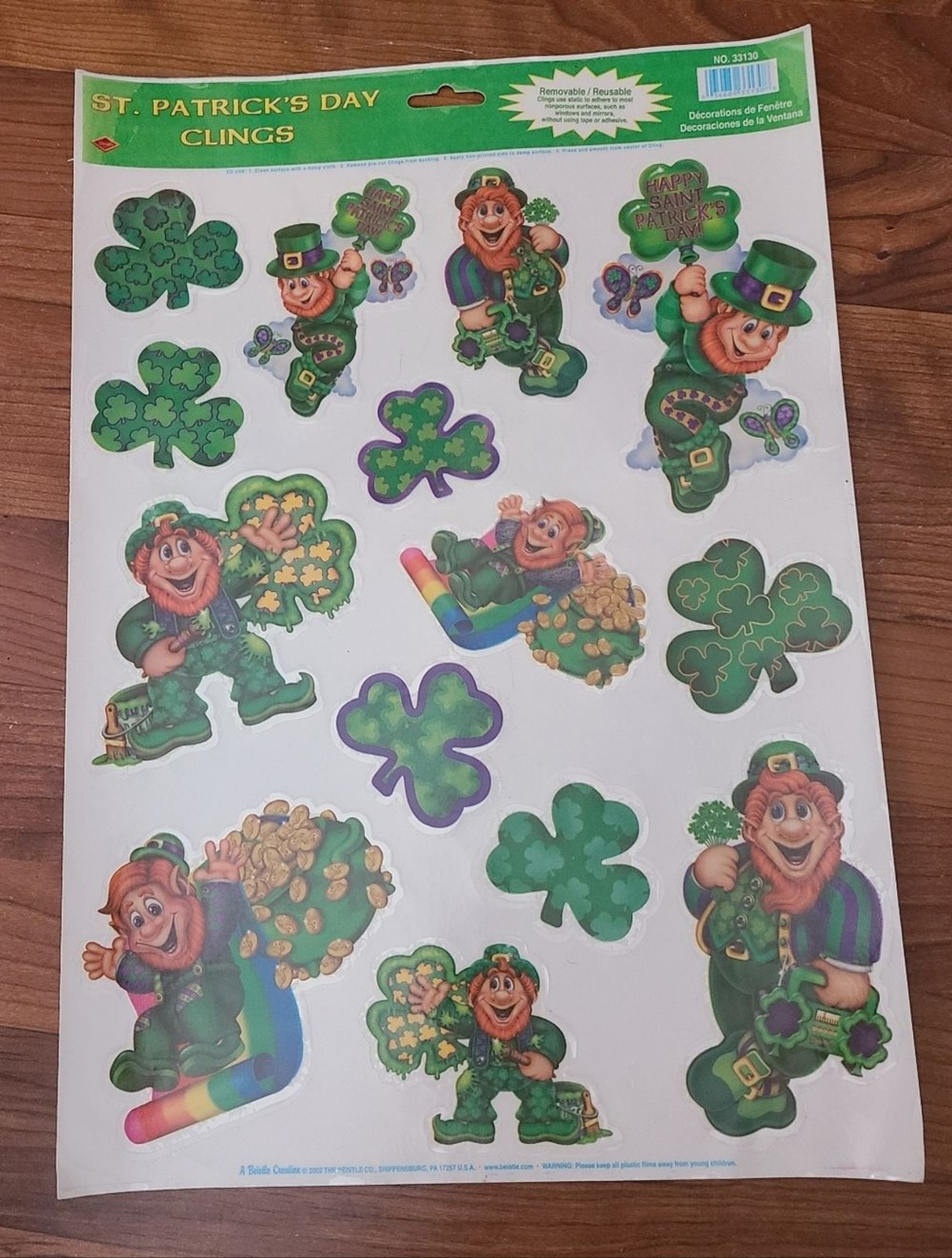 bundle of 6 vintage holiday decor window clings st patricks halloween valentines