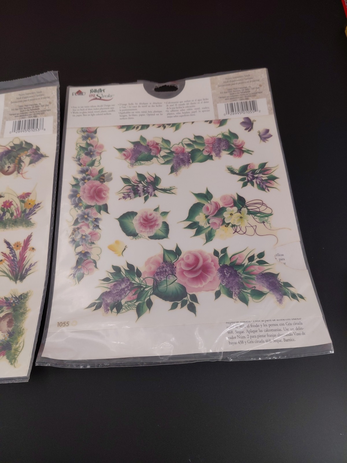 Plaid Folk Art Handpainted Look Scrapbook Daisies Rose Panaies 2001 Vintage NEW