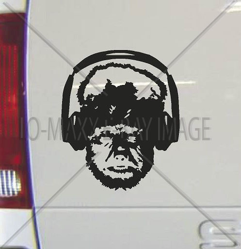Wolfman With Headphones Monster Spooky Wall Art High Quality Die Cut Vinyl Decal