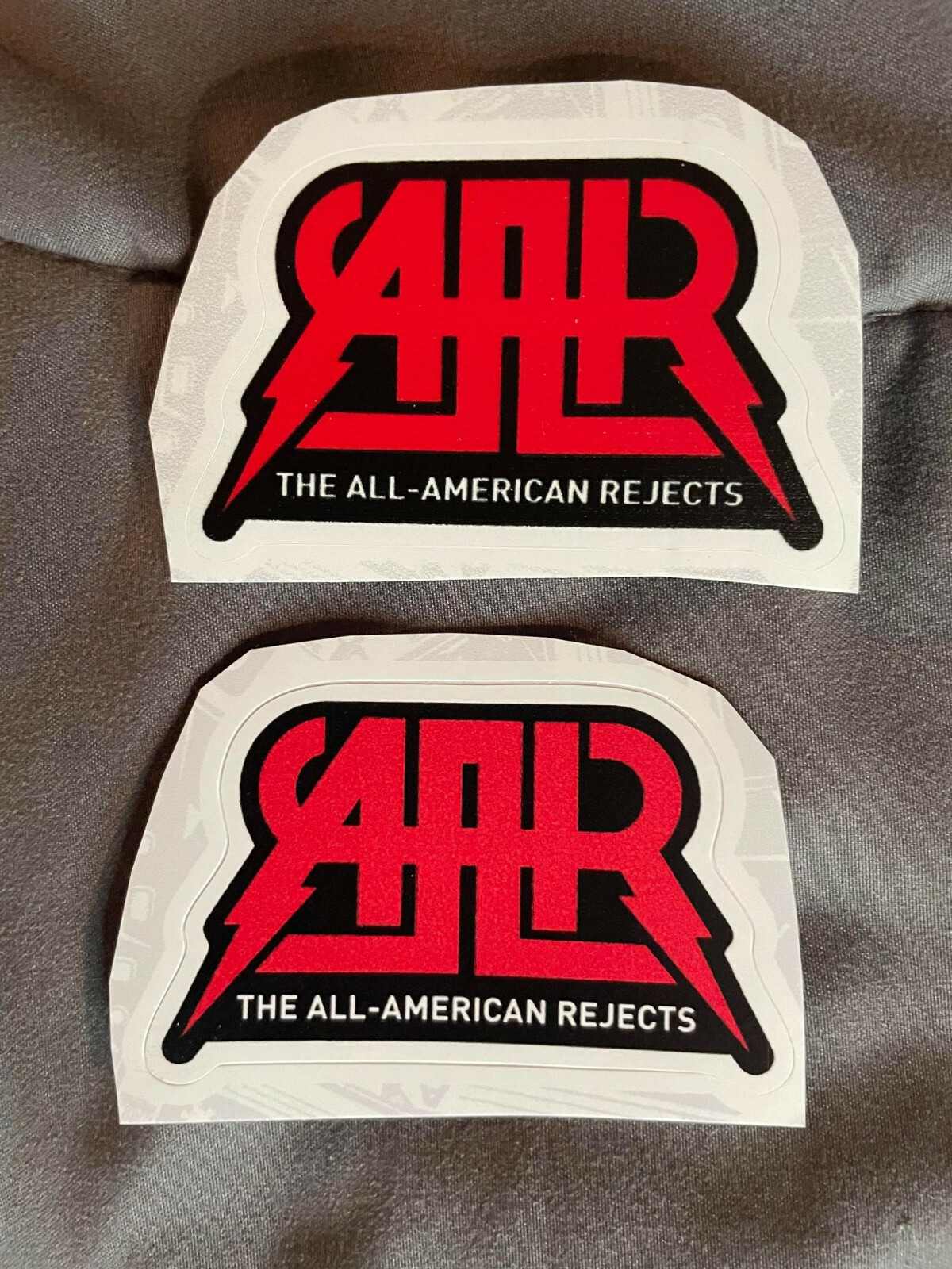 Lot of (2) THE ALL-AMERICAN REJECTS 1 1/2" x 2 1/2" Band STICKERS Red Black FAST