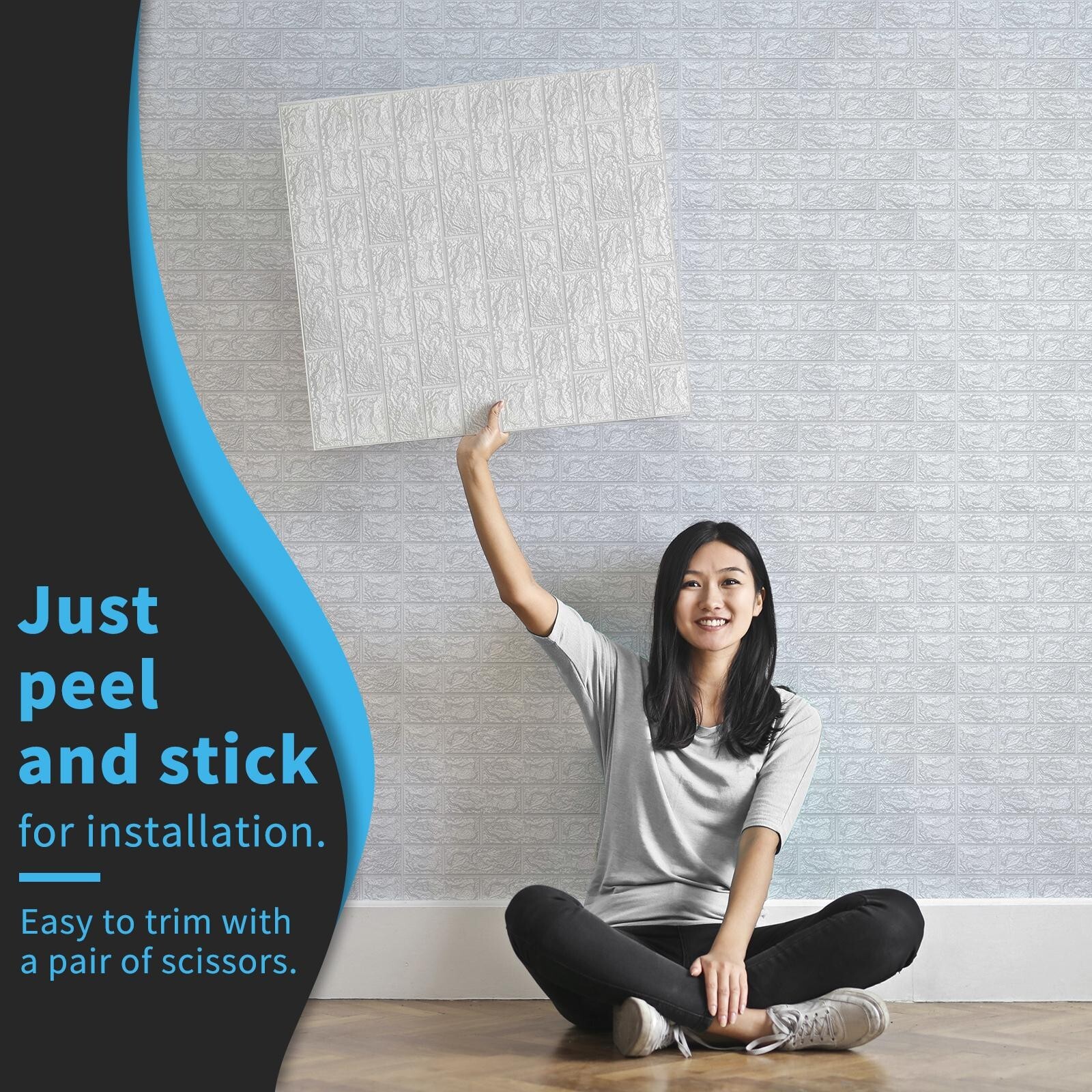 Art3d 20pcs 30.5"x27.5" Foam Faux Brick Self-adhesive White Wall Sticker