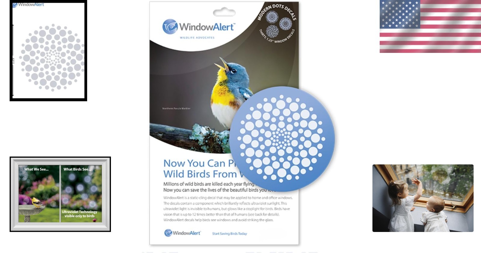 30-Pack Reflective Window Decals – Modern Dots for Bird Collision Prevention
