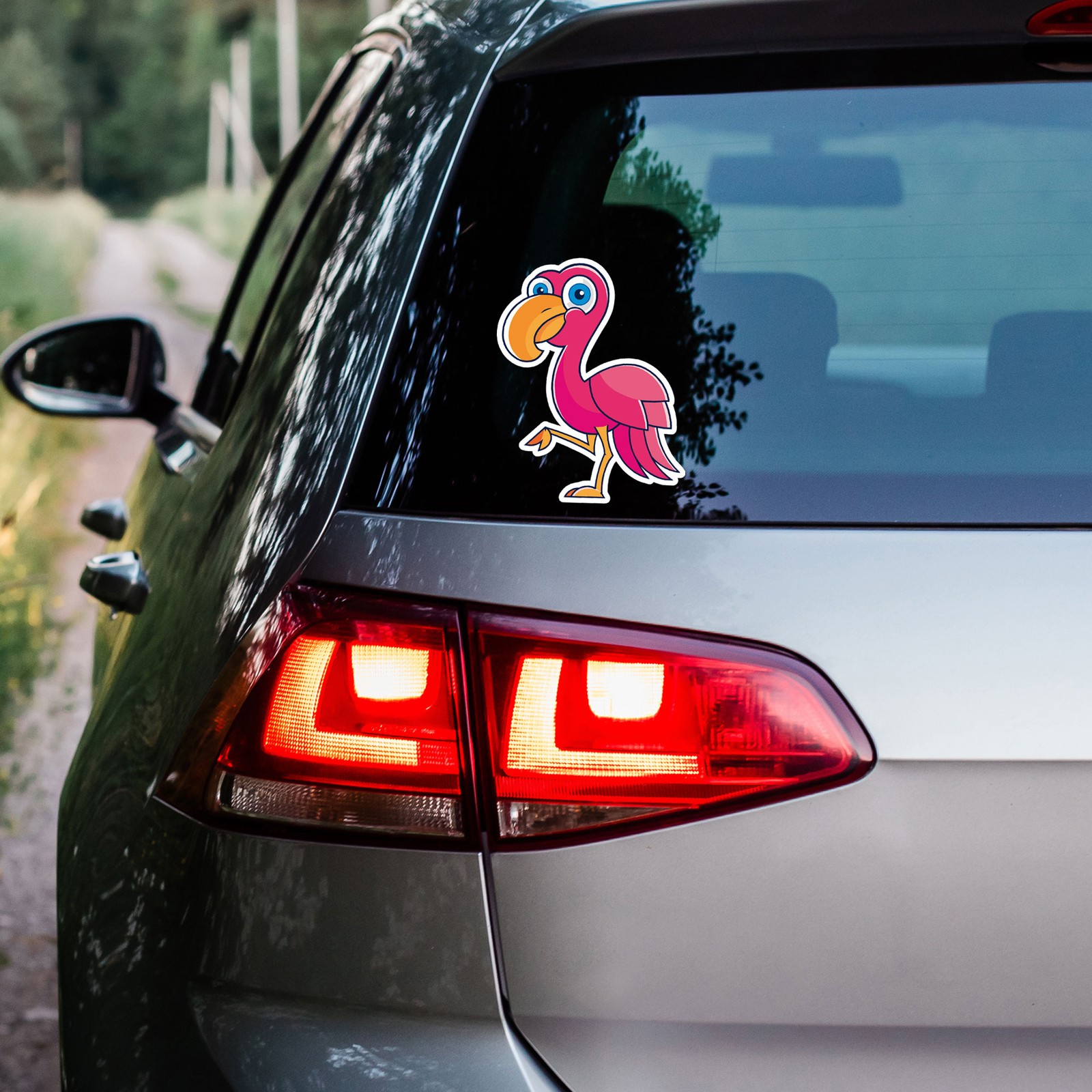 Cartoon Flamingo – Vinyl Decal Sticker – Car Window Laptop – ebn12011