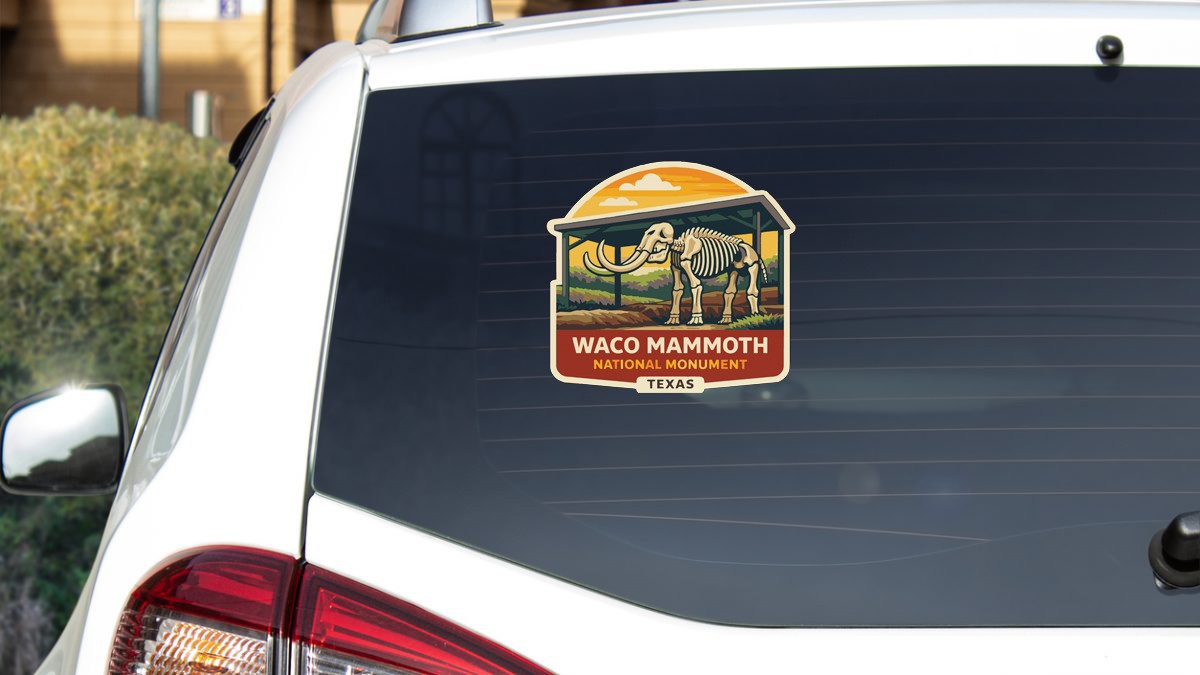 Waco Mammoth Texas Sticker Decal Vinyl Die-Cut US National Monuments Series