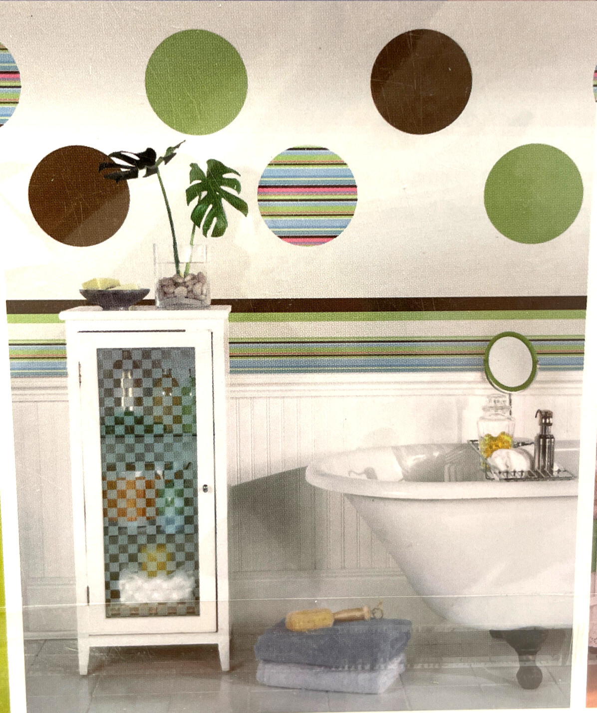 Wall Pops! 13" five large Dots self-stick removeable decals, "hot chocolate"