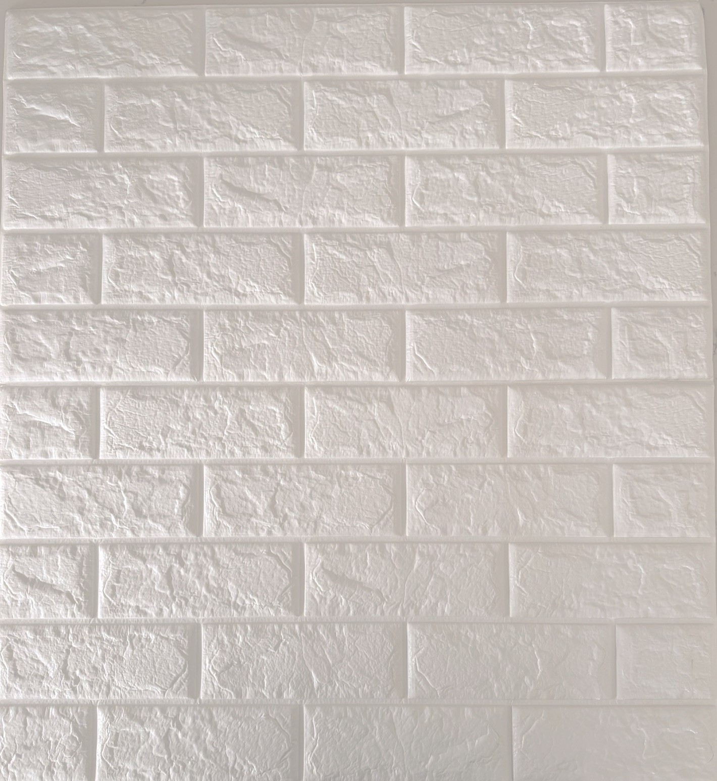 White 3D Foam Wall Panels Peel and Stick Brick Wallpaper 10 Pack 59 Sq Ft