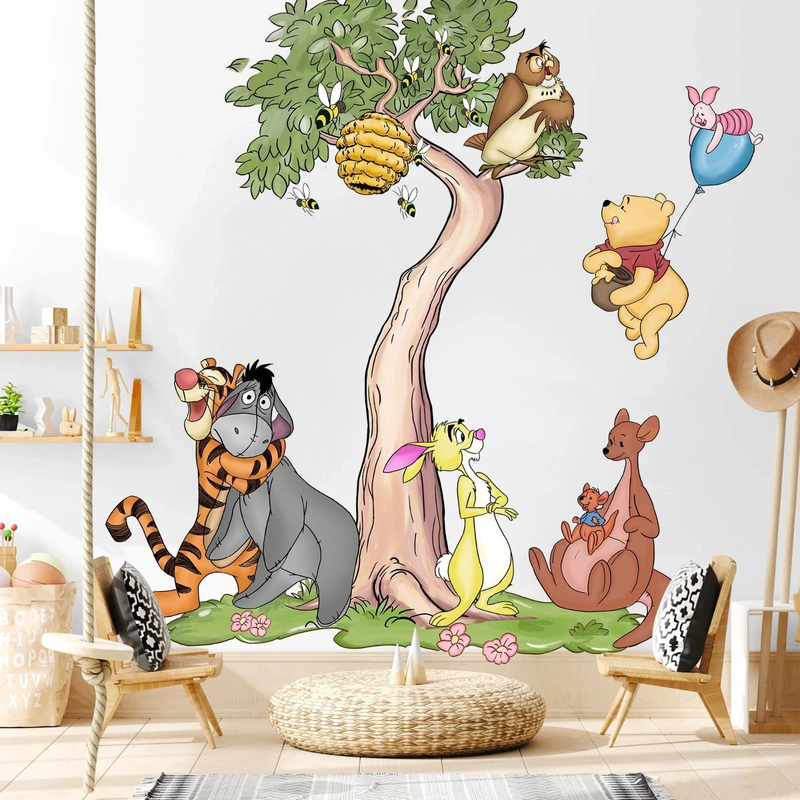Winnie the Pooh With Friends Wall Decal Wall Sticker Kids Room Piglet Tiger Tree