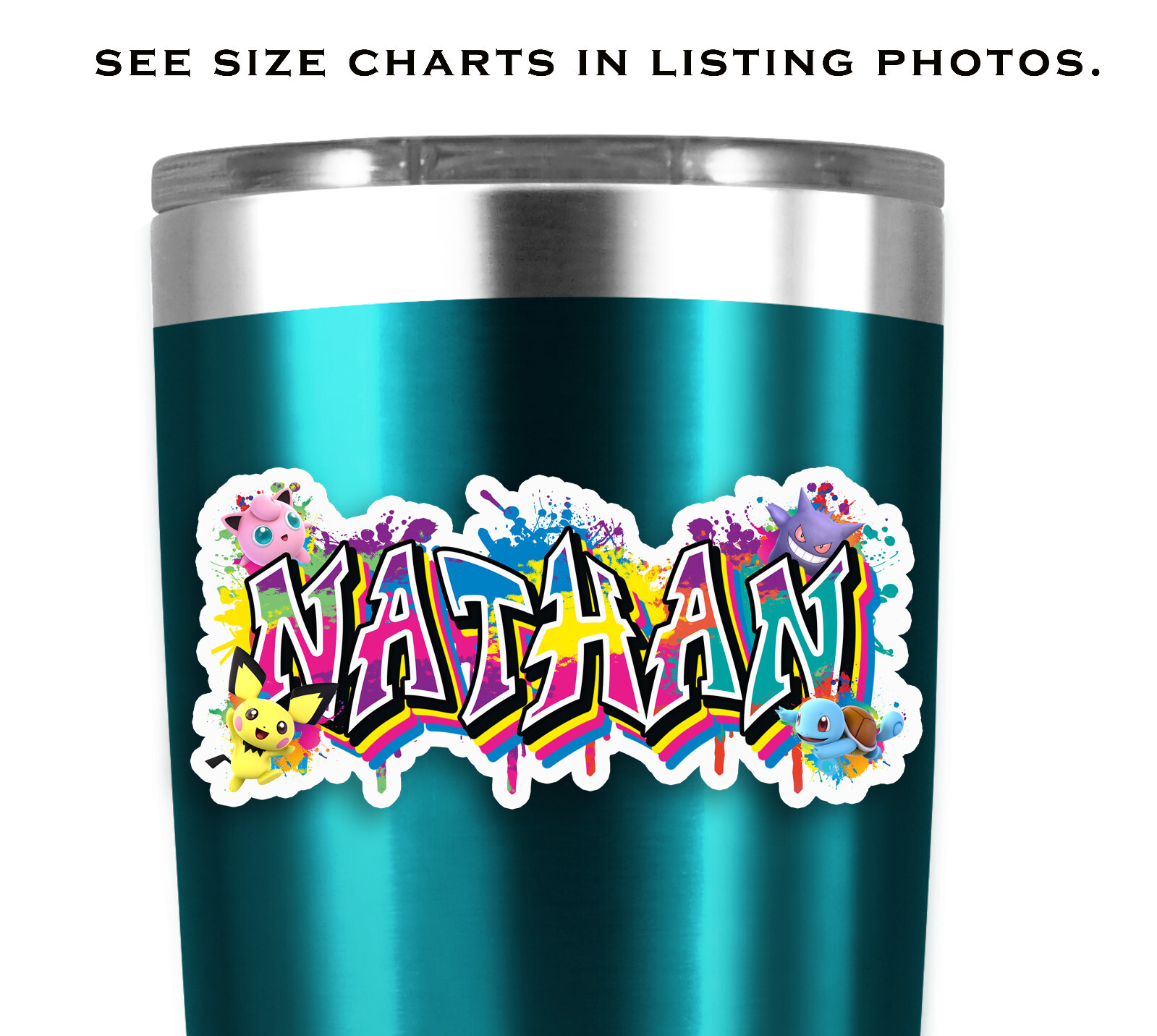 Custom Vinyl Name Sticker Decal, Personalized Anime Graffiti Style, Aesthetic