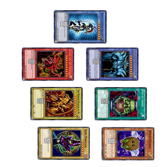 Yuh-gii-oh Card Skin Set 7-Pack Decal Sticker Black Luster Soldier Dragon Gift