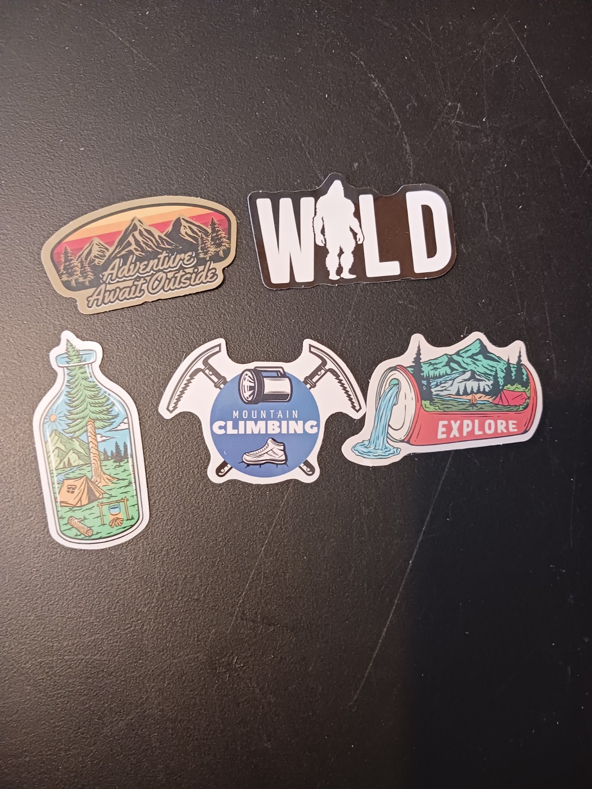 25 New Outdoors-Themed Vinyl Stickers Hiking, Camping, Bigfoot…Lot 1 of 2