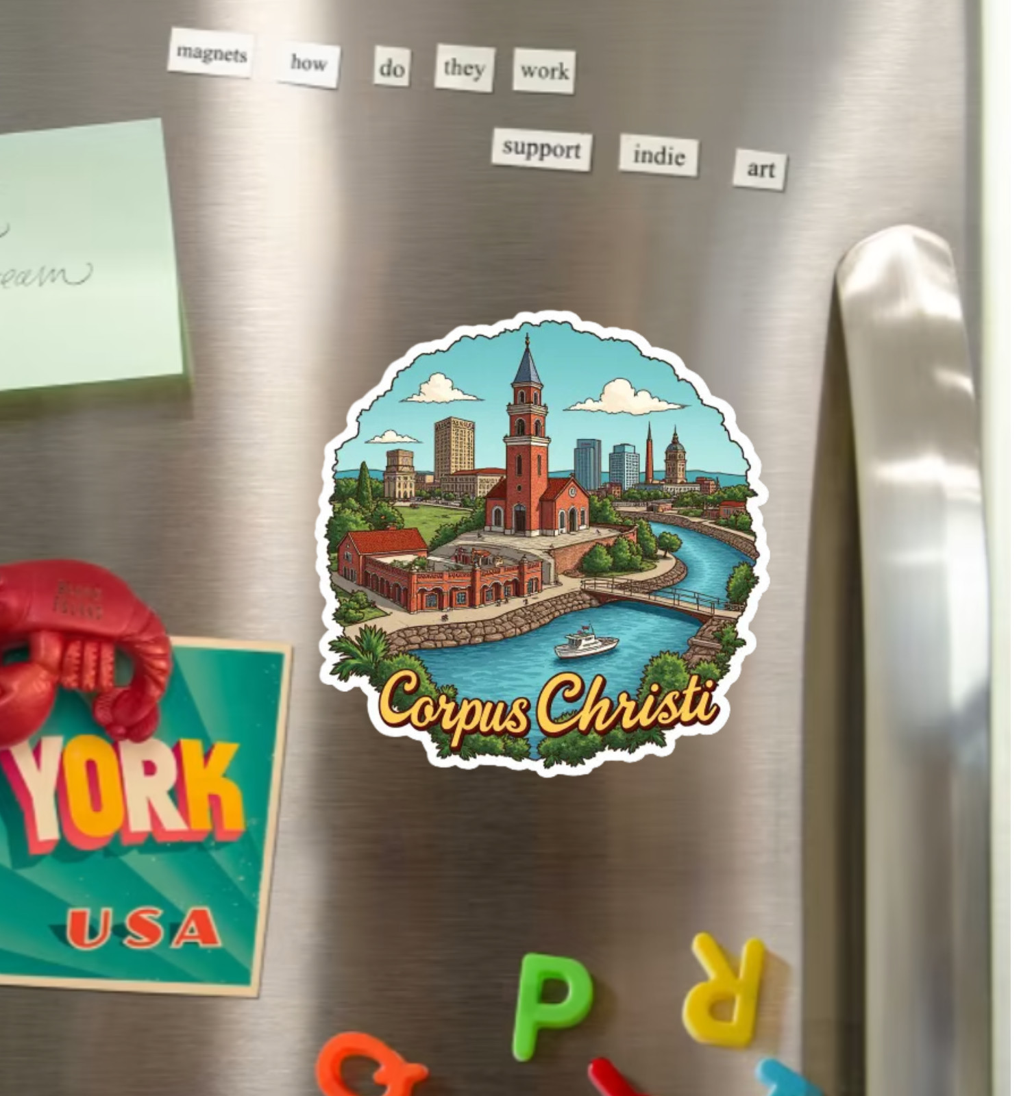 Corpus Christi Texas Fridge Magnet or Laptop Sticker