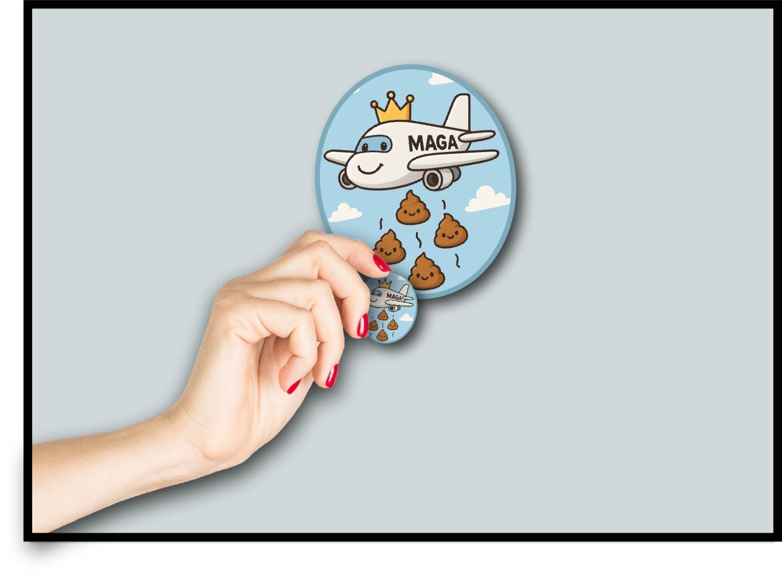 MAGA Plane Dropping Poop Bombs Decal Sticker King Trump 47 Political Protest Pro