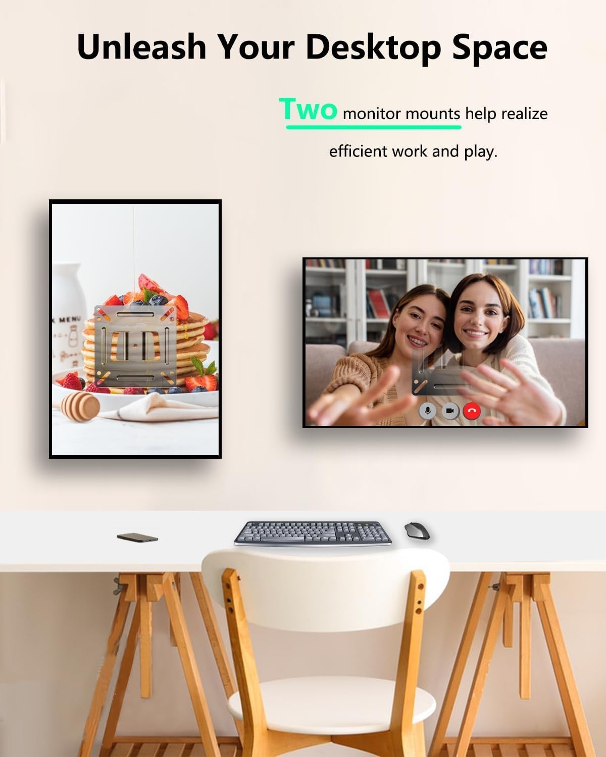 2 Pack RV TV Mount Monitor Wall Mount for 14”-27” LED LCD TV Flat Screens, Small