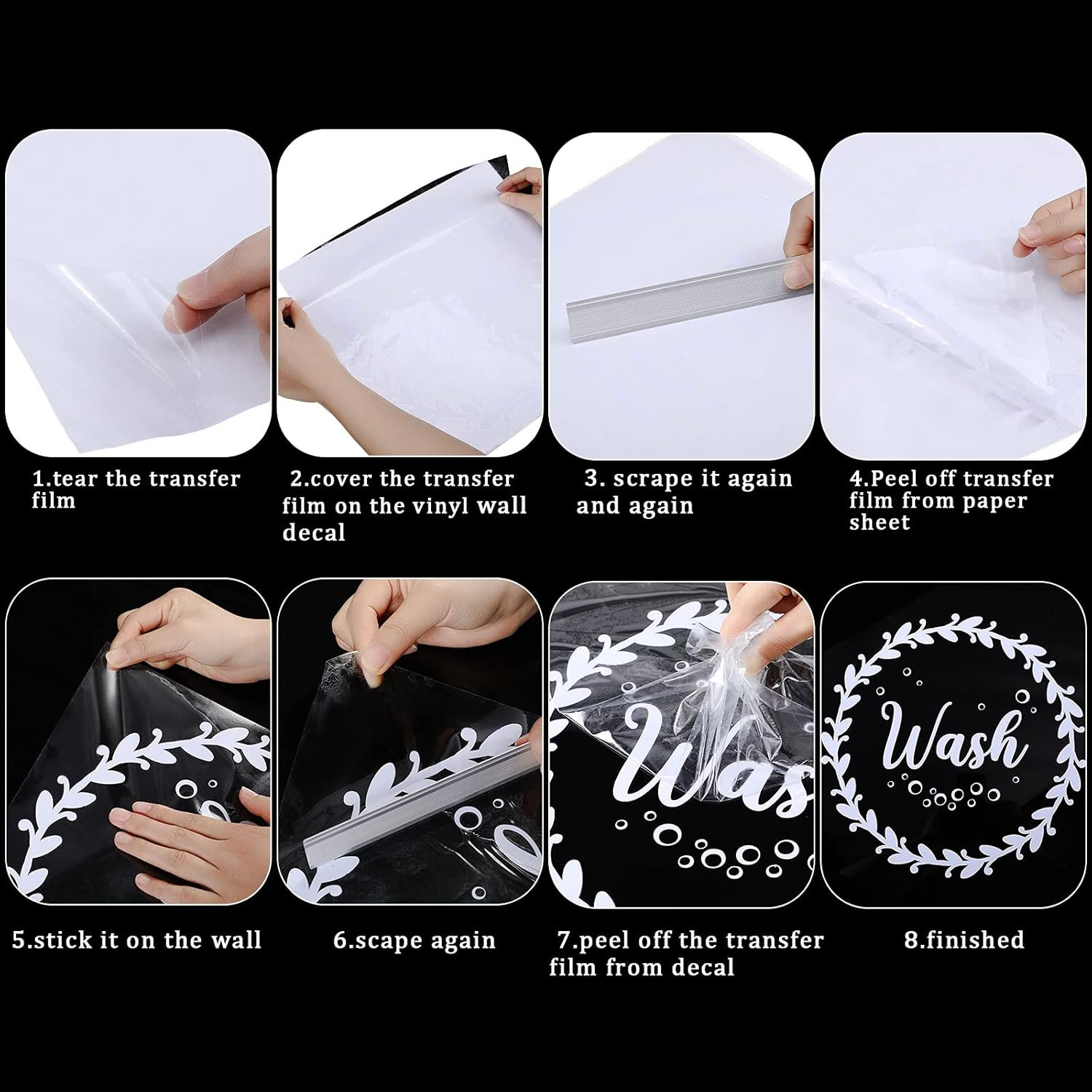 4 Pieces Wash and Dry Decal Sticker Quote Wash Dry Vinyl Laundry Stickers Machin