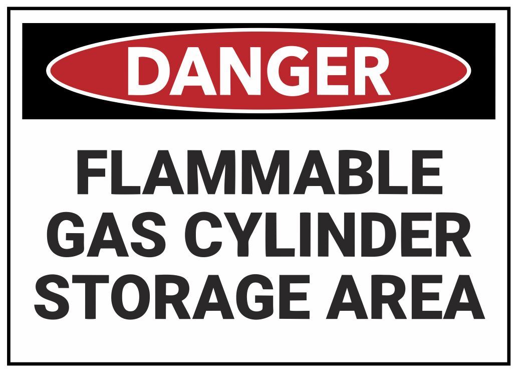 Flammable Gas Cylinder Storage Safety Sign Sticker Decal Label D7343