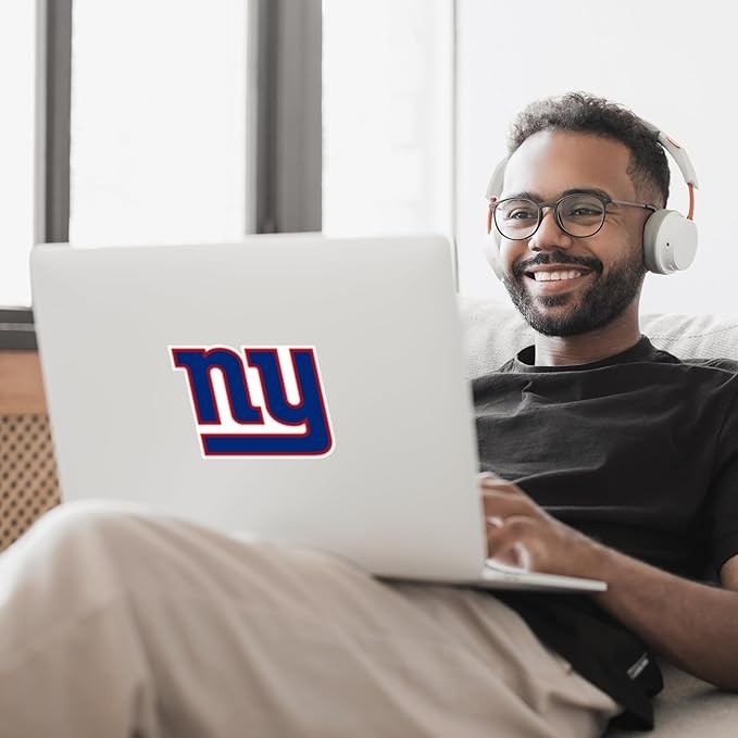 New York Giants 'NY' LARGE 8 x 6" Vinyl Waterproof Sticker, Die-Cut Auto Decal