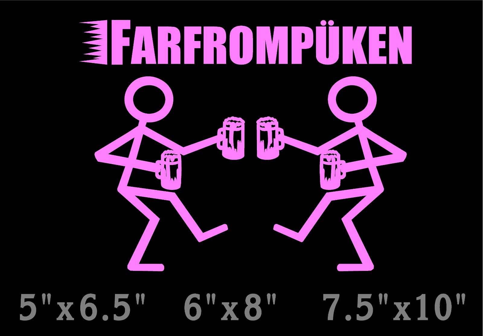 Farfrompuken Decal Stick People Toasting with Beer Mugs window vinyl sticker