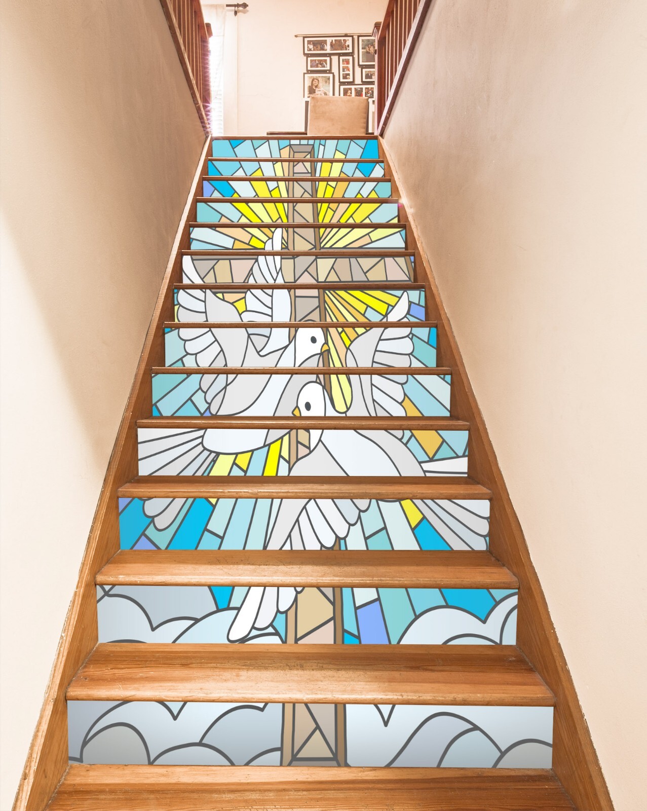 3D White Pigeon AZ470 Stair Risers Decoration Mural Vinyl Wallpaper Kay