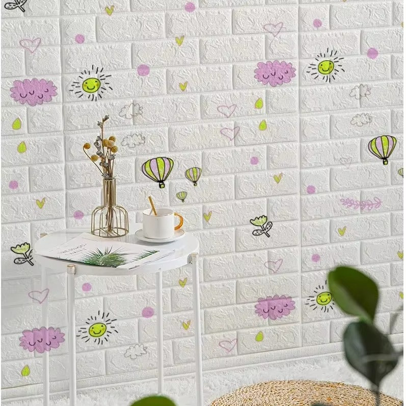 3D Self-Adhesive Brick Wallpaper – Waterproof Wall Sticker for Home Decor