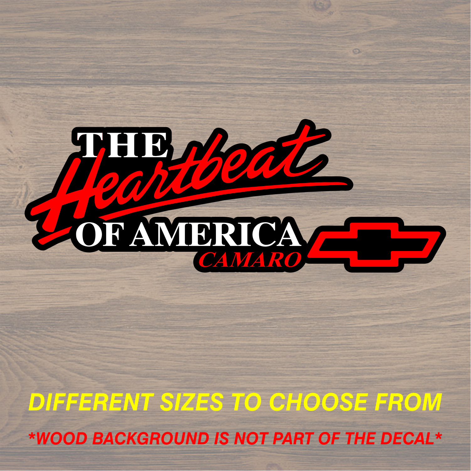 Chevrolet Heartbeat Of America Camaro Vinyl Decal Sticker Free Shipping