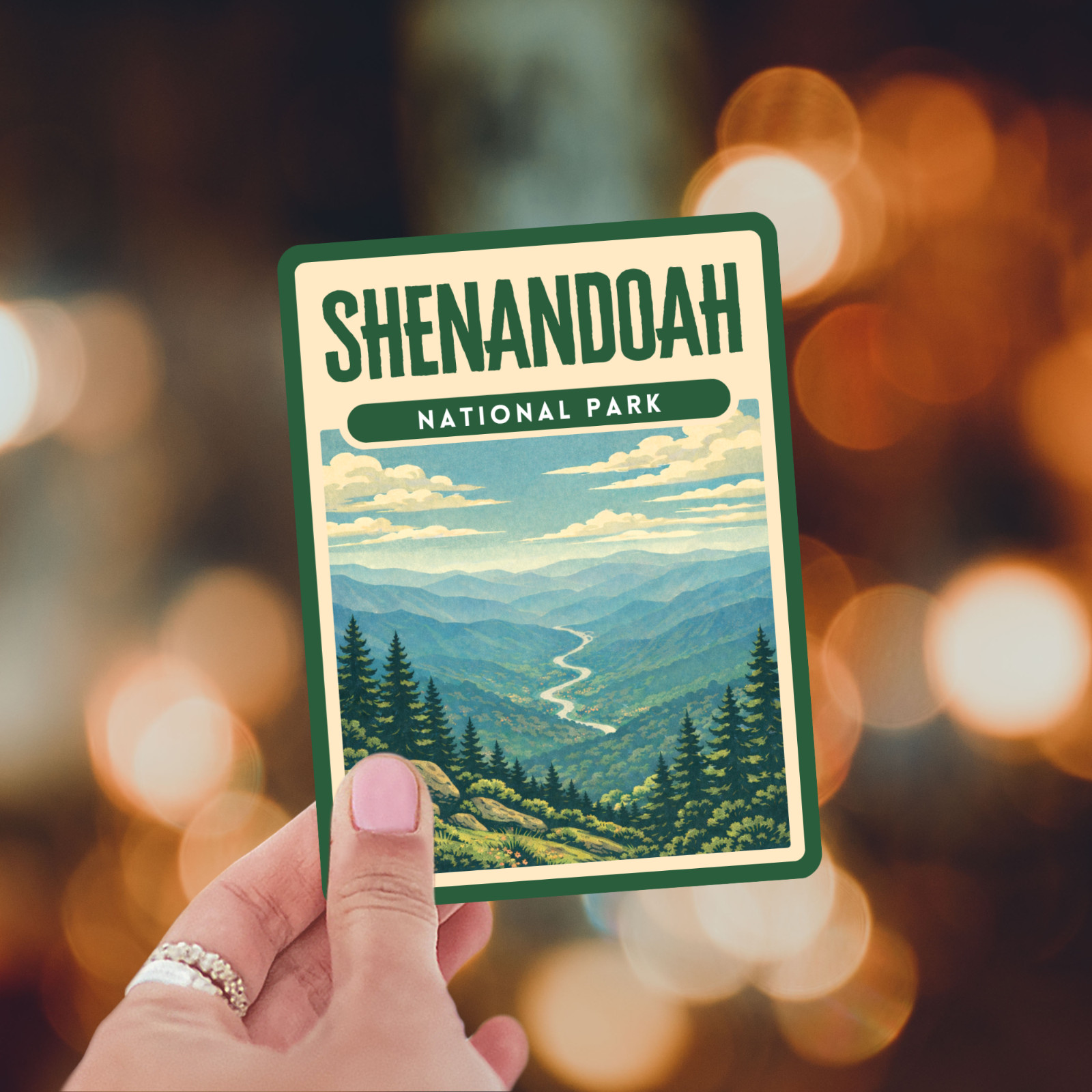 Shenandoah National Park Sticker Retro Screen Print Vinyl Decal Travel Gift