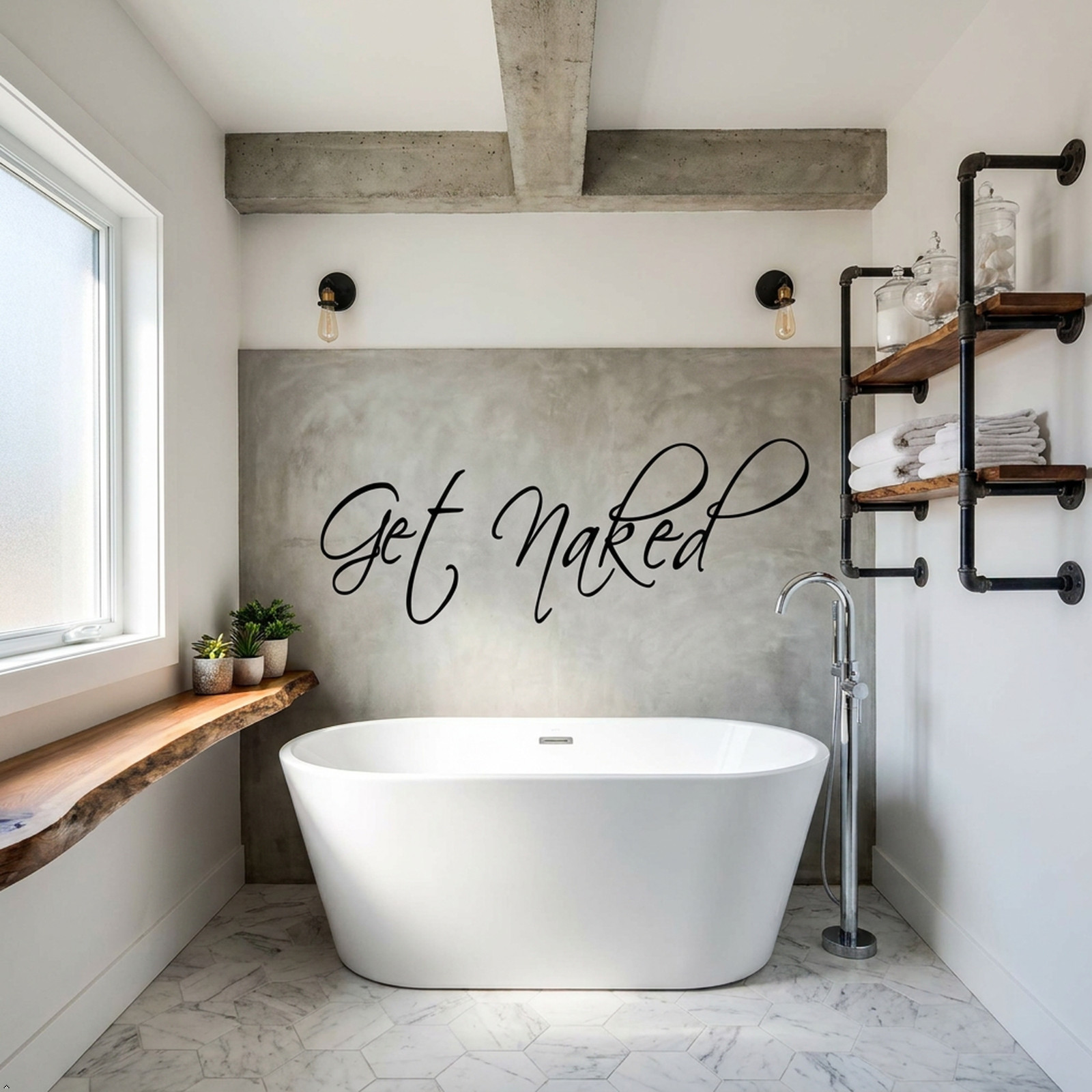 Get Naked Wall Decal Vinyl Bathroom Wall Art Sticker Wall Decals Home Art Decor