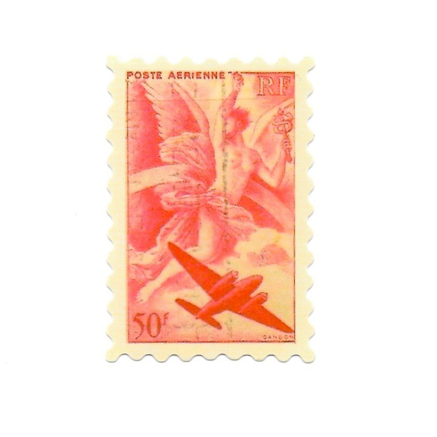 France Air Mail Postage Stamp Vinyl Sticker Water Resistant Retro Aviation Decal
