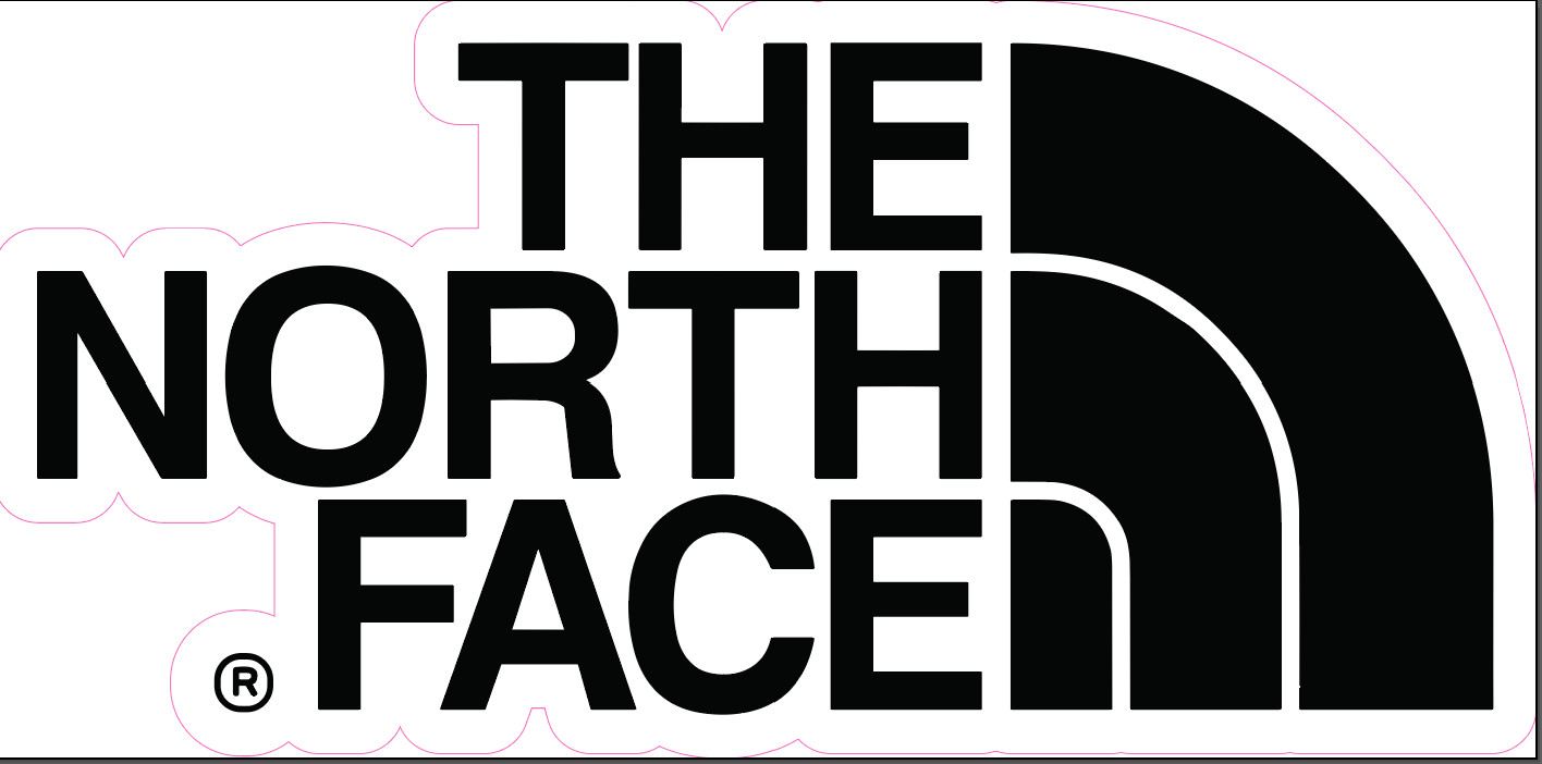 The North Face Logo Vinyl Sticker – Waterproof, UV-Resistant Decal, Multiple Siz