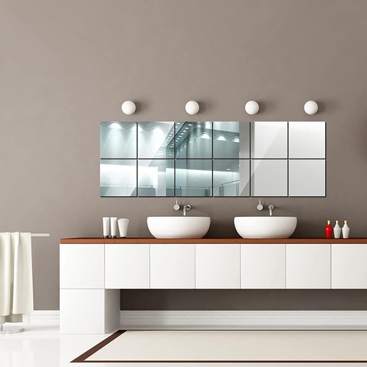 10 Pieces Flexible Mirror Sheets, Self Adhesive Decorative Plastic For