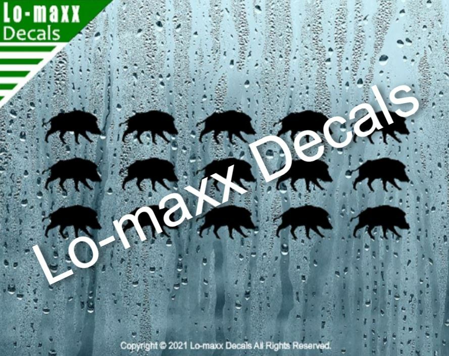 Wild Pig Boar Hunting Kill Markings Car Truck Window Die Cut Vinyl Decal