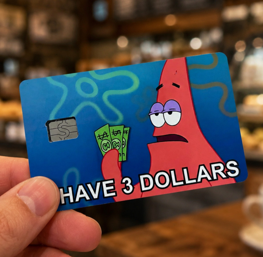 Patrick Star Credit Debit Card Skin Cover Sticker Chip Funny Decal – 2 Pack