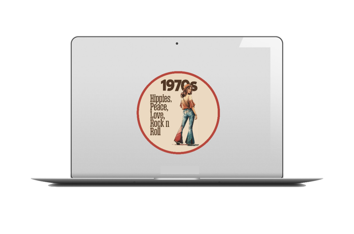 Lifestyle – (1970's) – 4" Handmade Vinyl Decal Vehicle Laptop Cooler Truck Decor