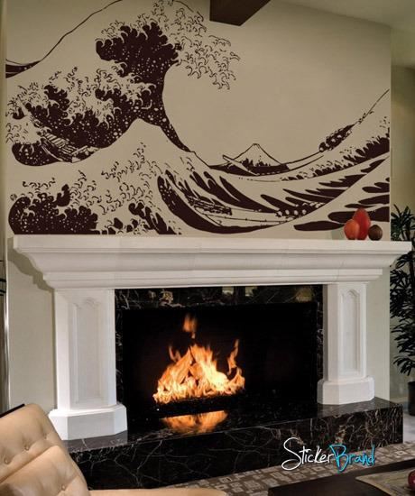 Japanese The Great Wave Off Kanagawa by Hokusai Wall Decal. Stickerbrand #363