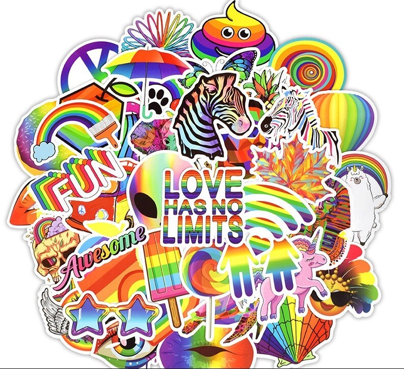 200 pcs LGBTQ Pride Stickers, Gay Lesbian Equal LOVE Waterproof