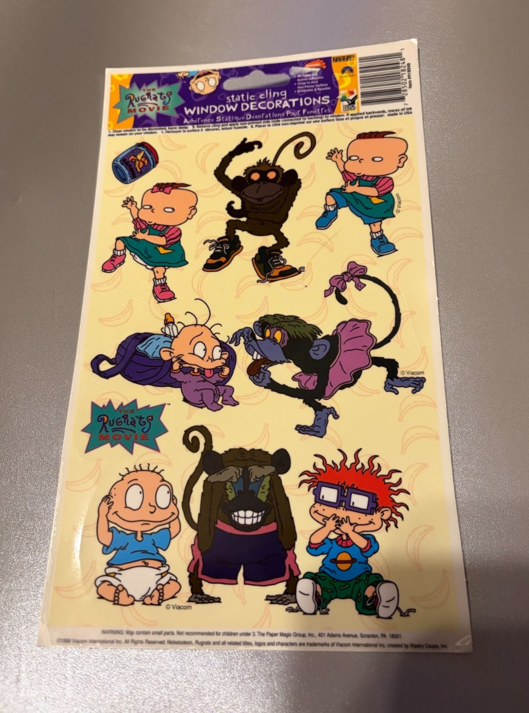 Rugrats Nickelodeon Static Cling Window Decorations Vintage 1998 (NOS)