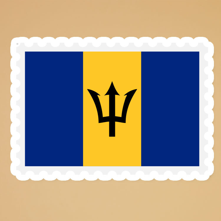 Stamp Barbados Flag – Vinyl Decal Sticker SIZE 5"