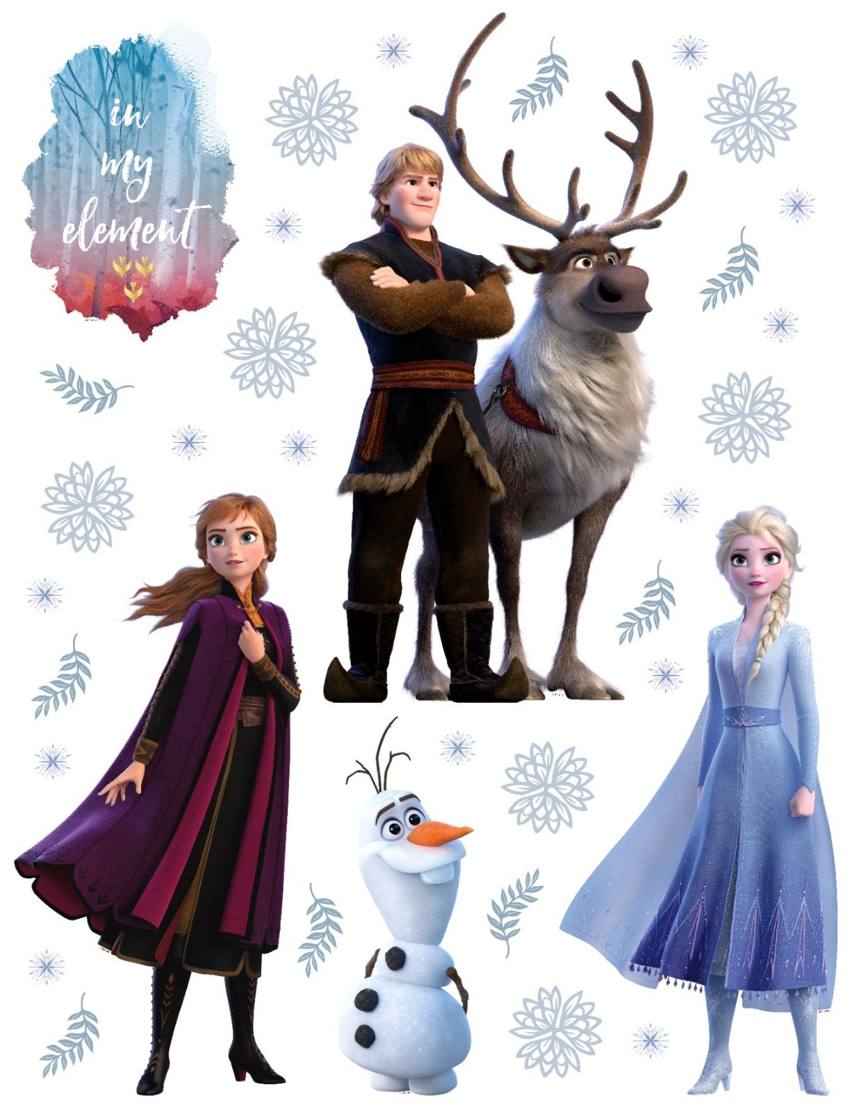 Large Disney Frozen Stickers Set kids bedroom Wall & Furniture 65 x 85 cm Elsa