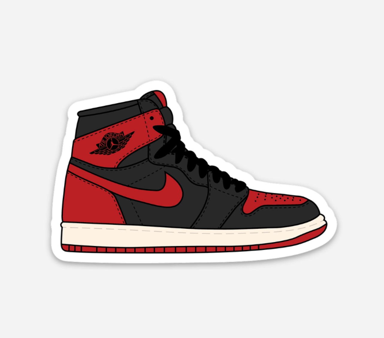 3" Jordan 1 Sticker Sneakers Nike Decal Matte Finish Chicago Bred Mocha Royal