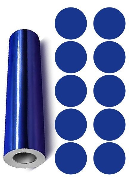 Dots Round Vinyl Color Coded Inventory Label Chrome Blue 1.5 Inch Stickers
