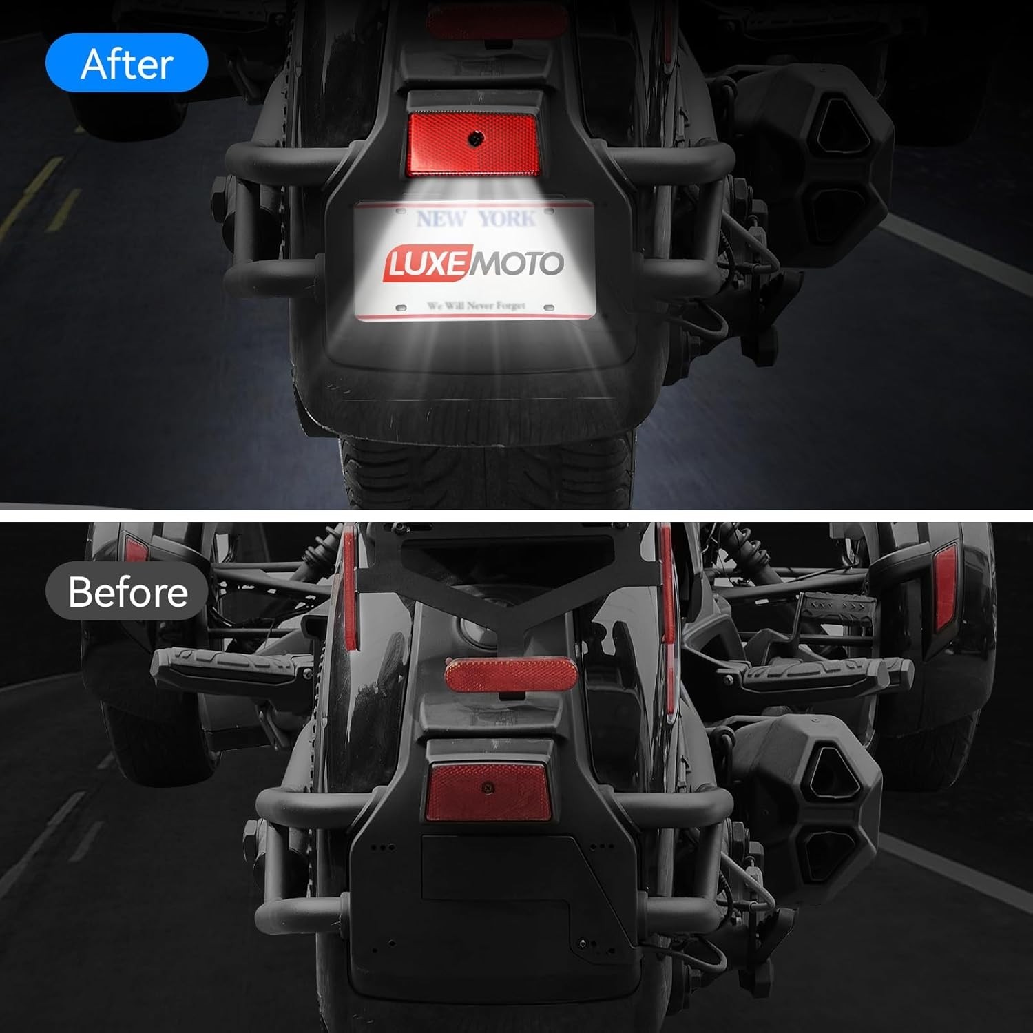 LUXEMOTO LED License Plate Light for Can-Am Spyder F3 All Models Red